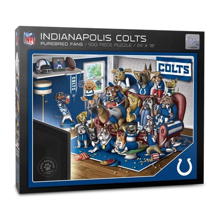 Youthefan 18 x 24 in. NFL Indianapolis Colts Purebred Fans Puzzle, Multi Color - A Real Nailbiter - 500 Piece 2502045